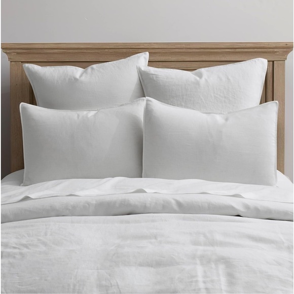 100% French Linen Pillow Sham by Atlinia. Size 26”x26”. Pure white. New! - Picture 4 of 6